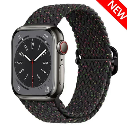 Braided Solo Loop Apple Watch Band – Stretch Nylon Bracelet Strap for Series SE, 6–11 & Ultra 2 (40mm–49mm) Adjustable Correa