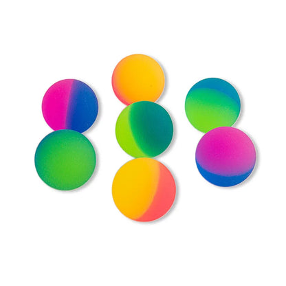 Elastic Rainbow Jump Ball – Two-Color Matte Rubber Fun Ball for Egg Twisting Machine Toy