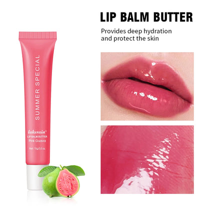Summer Lip Balm Gloss - Moisturizing Vanilla Mint Scented Transparent Lip Oil Makeup
