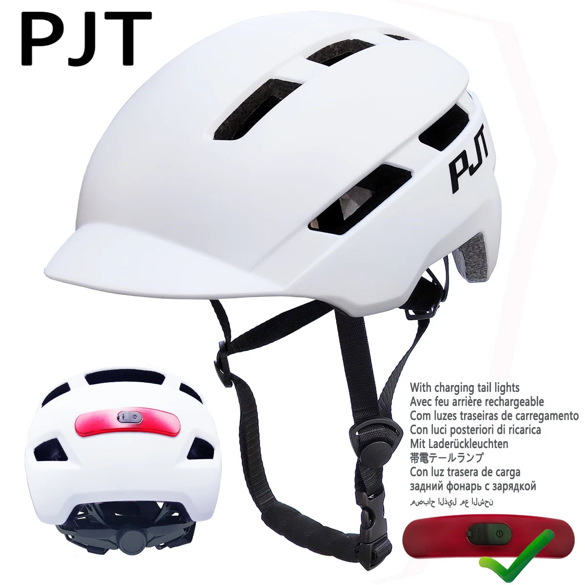 USB Rechargeable Cycling Helmet with Built-in Taillight – In-Mold MTB Mountain & Road Bike Safety Helmet for Sports Riding
