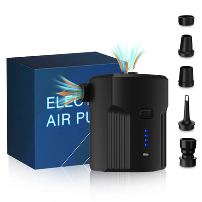 Portable Electric Air Pump for Inflatables with 5 Nozzles – Fast Inflation for Air Mattresses, Boats, Pool Floats, Camping Gear & Cushions