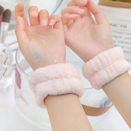 Microfiber Wrist Washband – Absorbent Wrist Sweatband Scrunchies for Women, Face Wash Towel Band, Headband Accessory