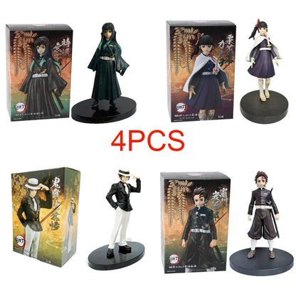 Anime Demon Slayer Kimetsu No Yaiba Action Figures – Tanjirou, Nezuko, Zenitsu & Inosuke PVC Model Toys