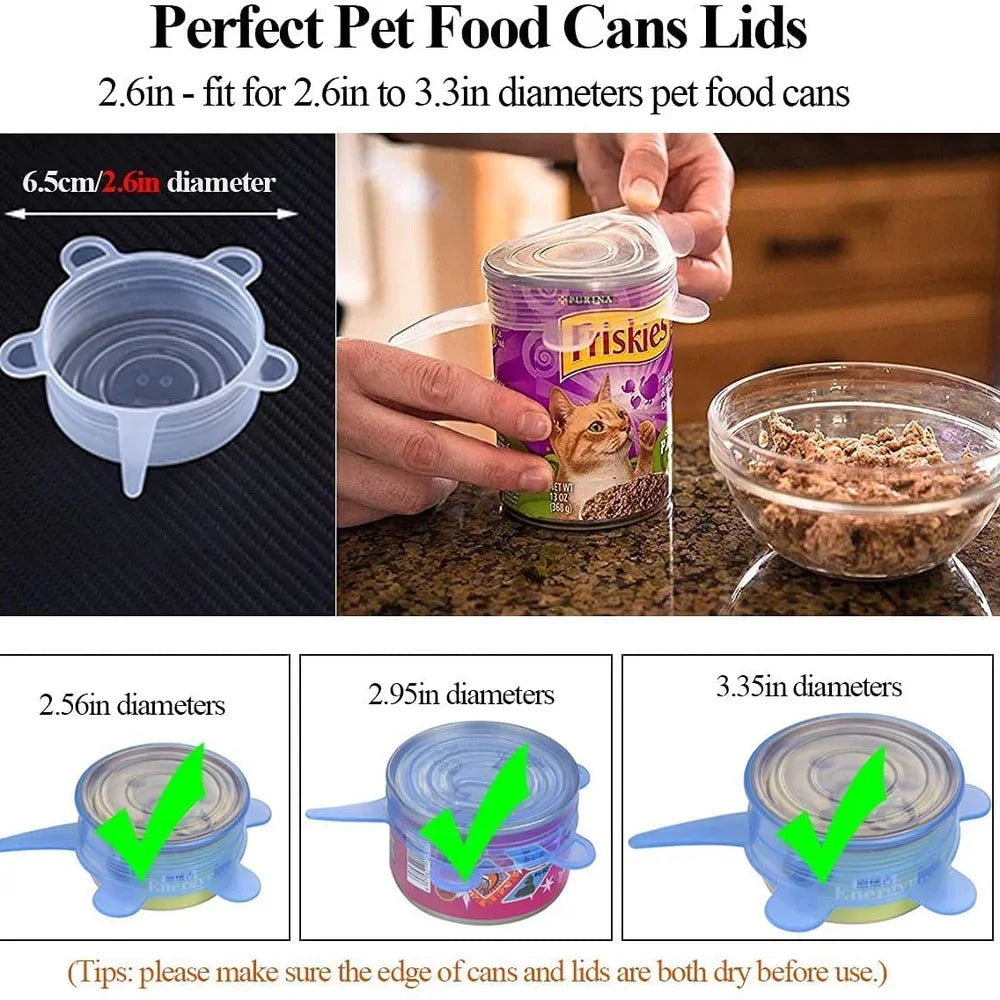 Silicone Stretch Can & Jar Lids (6PCS) – 2.6 Inch Food-Safe Reusable Covers for Yogurt, Bowls & Containers