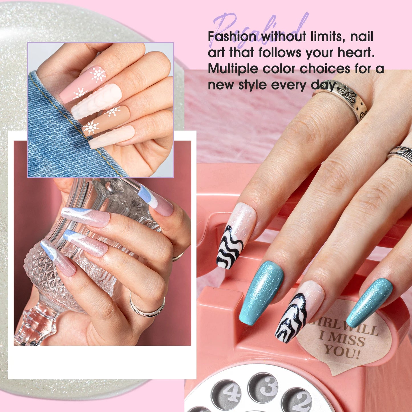 ROSALIND 24PCS Gel Nail Polish Set with Base & Top Coat – Long-Lasting Soak Off Nail Gel Kit