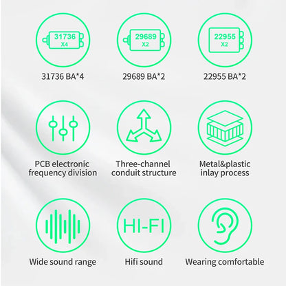 KZ AS16 Pro In-Ear Earphones – 16BA Balanced Armature HIFI Bass Noise-Cancelling Sport Headset