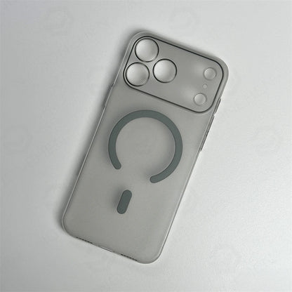 0.7mm Ultra-Thin MagSafe iPhone Case - Matte Clear Hard PC Cover with Magnetic Wireless Charging for iPhone 12–17 Air & Pro Max