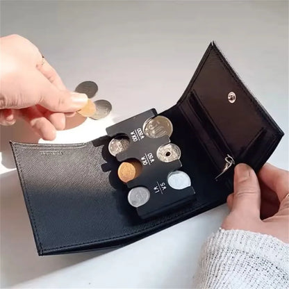 Multi-Functional 2-in-1 Portable Coin Clip & Card Wallet – Colorful Tri-Fold Coin Purse for Travel & Loss Prevention