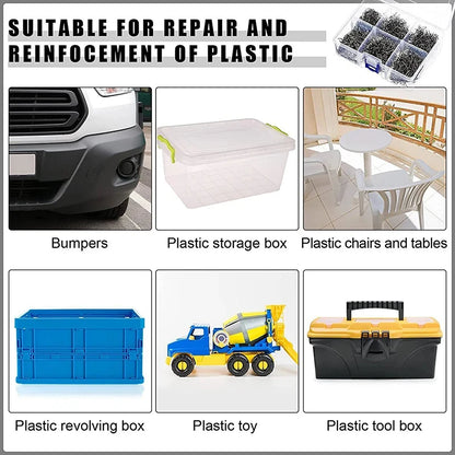 Plastic Repair Welding Nails - Auto Bumper Hot Stapler Studs for Car Repair Machine (100-600PCS)