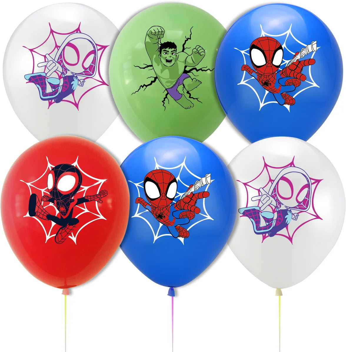 Disney 12" Spiderman Latex Balloons – Across the Spider-Verse Party Supplies for Kids Birthday Decorations