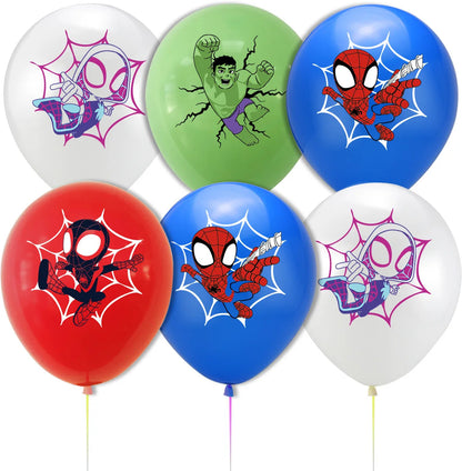 Disney 12" Spiderman Latex Balloons – Across the Spider-Verse Party Supplies for Kids Birthday Decorations