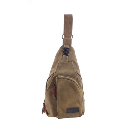 New Men's Vintage Canvas Satchel – Multifunctional Outdoor Small Shoulder Sling Chest Bag