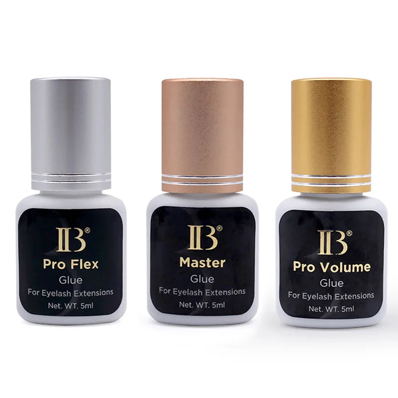 IB Pro Volume Eyelash Extension Glue — 1S Fast-Dry, Long-Lasting Korea Original Strong Cola Adhesive, 5ml for Fake Lashes