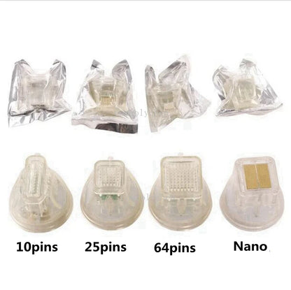 Disposable Fractional RF Cartridge Accessory, Gold-Plated 10/25/64 Pins Nano Cartridge for RF Machine, Anti-Stretch Marks Treatment