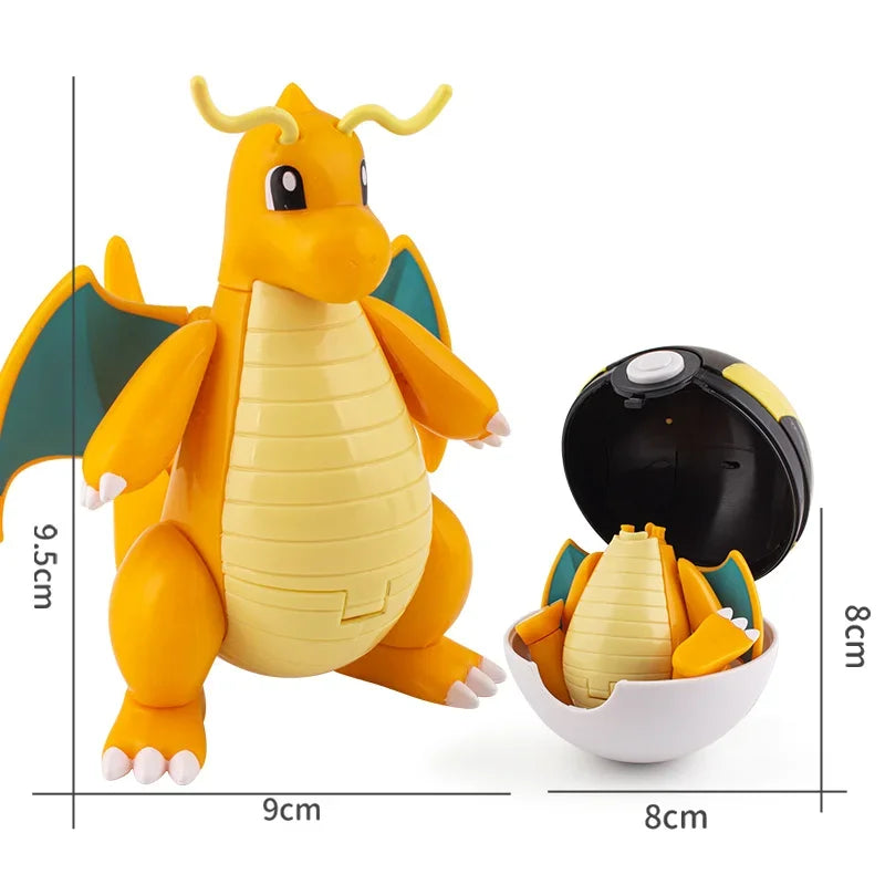 Pokemon Action Figures Set – Pikachu, Gengar, Dragonite, Snorlax & Pokeball Toys