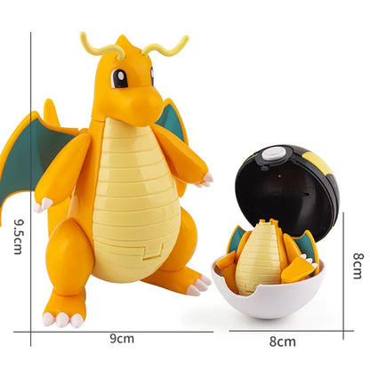 Pokemon Action Figures Set – Pikachu, Gengar, Dragonite, Snorlax & Pokeball Toys