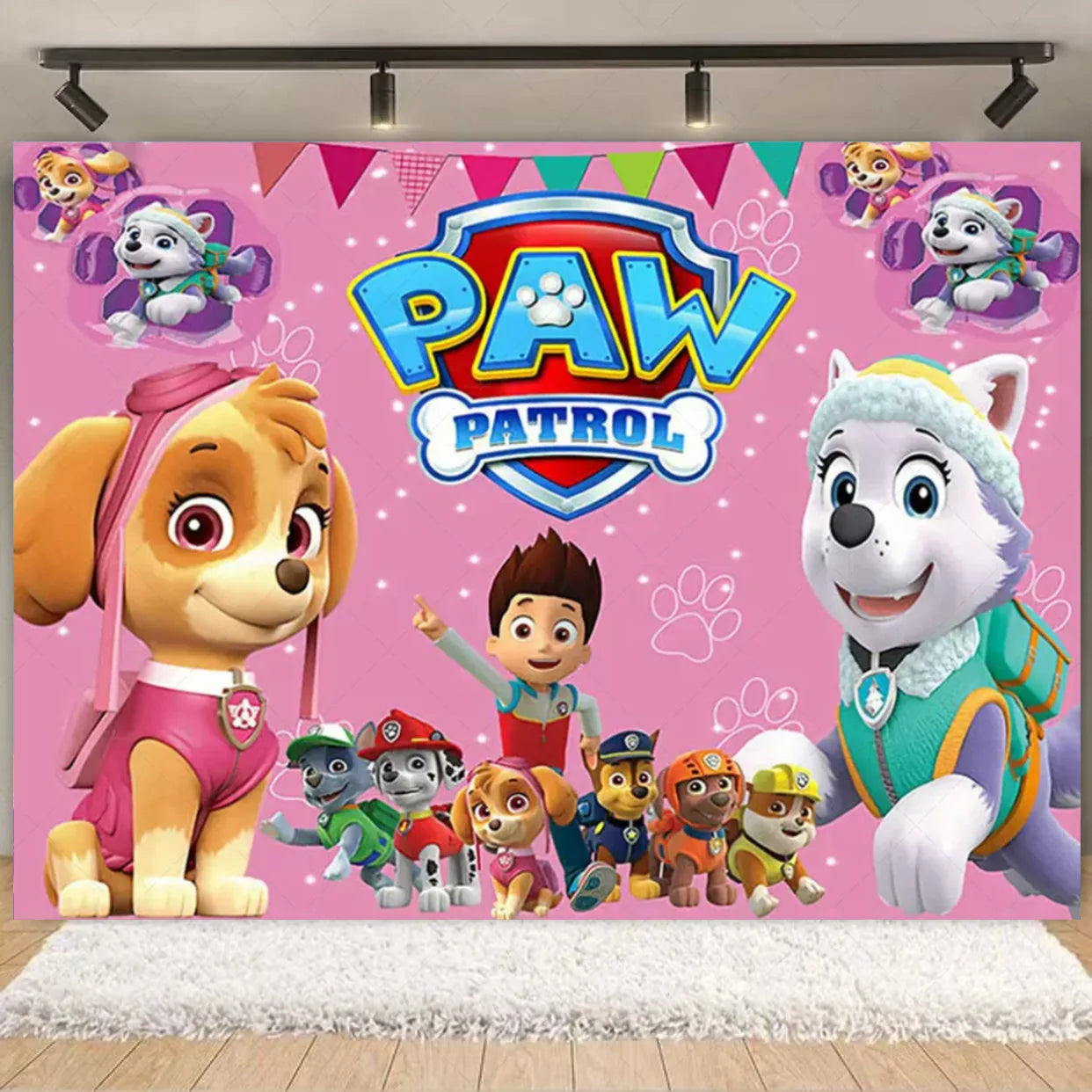 PAW Patrol Skye Pink Birthday Party Decorations Set – Foil Balloon Backdrop, Disposable Tableware & Baby Shower Supplies for Girls Kids Gifts