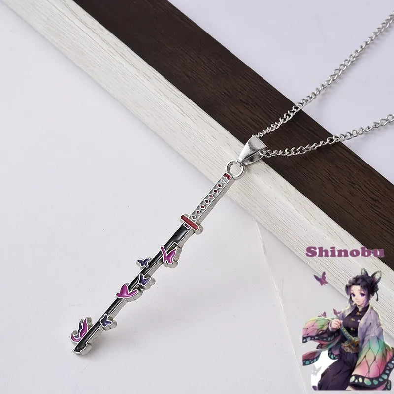 Demon Slayer Anime Necklace – Kimetsu no Yaiba Enamel Pendant Choker, Stainless Steel Cosplay Jewelry Gift