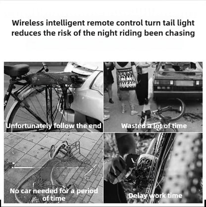 Rechargeable Bike Tail Light with Turn Signals | Wireless Remote Cycling Back Light for Night Riding