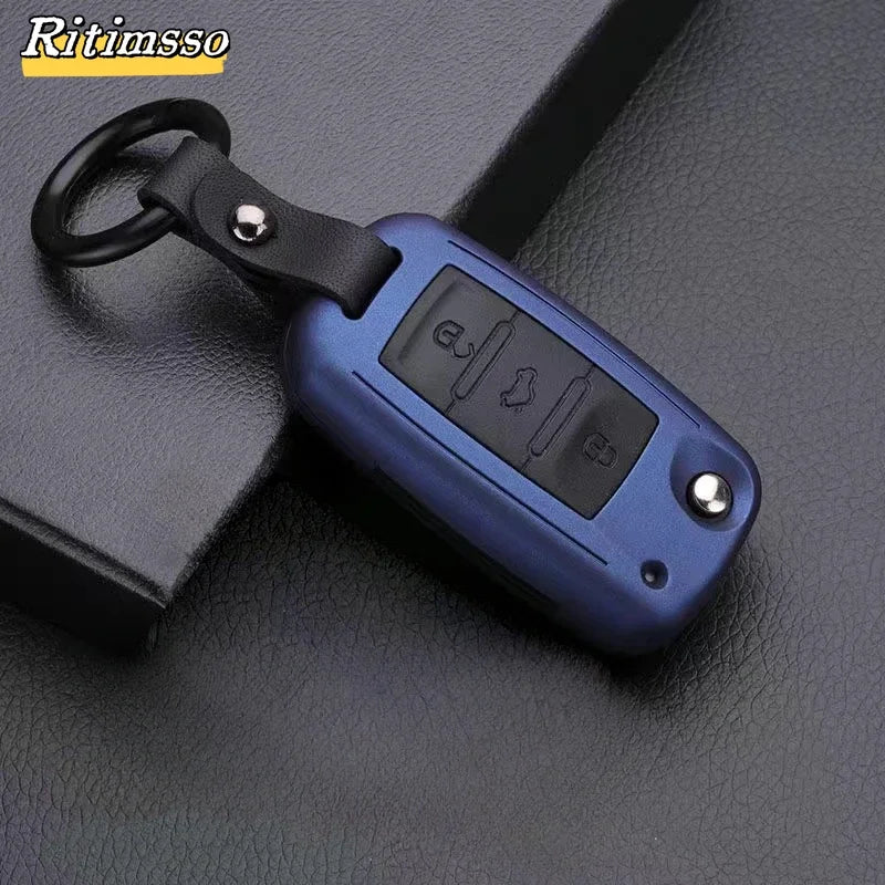 Carbon Fiber Matte Folding Car Key Case for VW – Fits Polo, Bora, Tiguan, Passat, Golf 6, Lavida, Scirocco, 3-Button Accessories