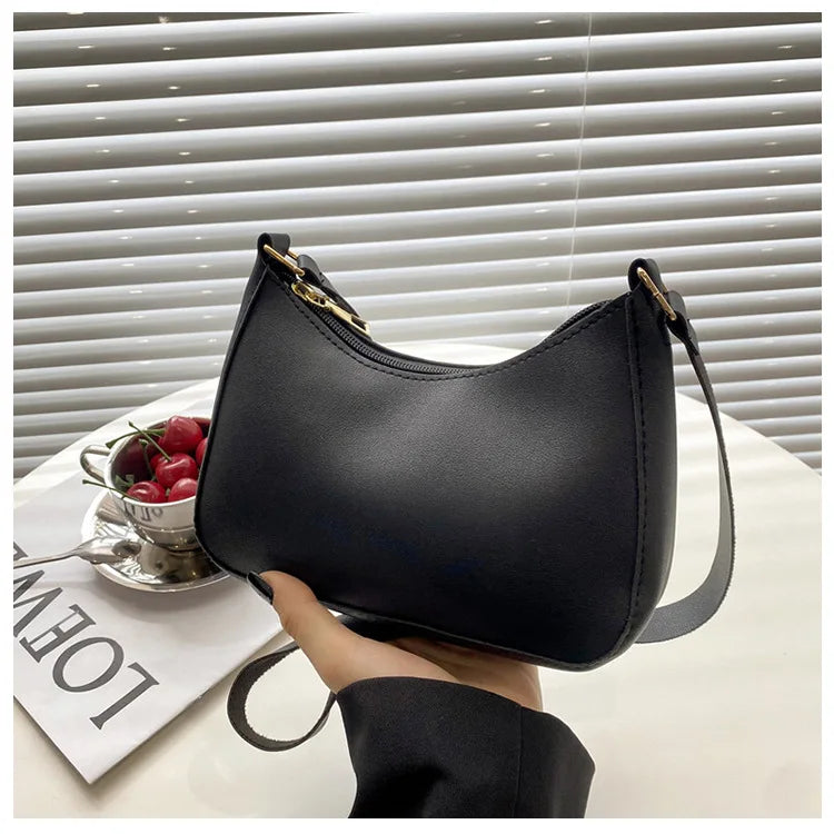 Fashion Solid-Color Handbag – Small Square Stylish Single-Shoulder Bag