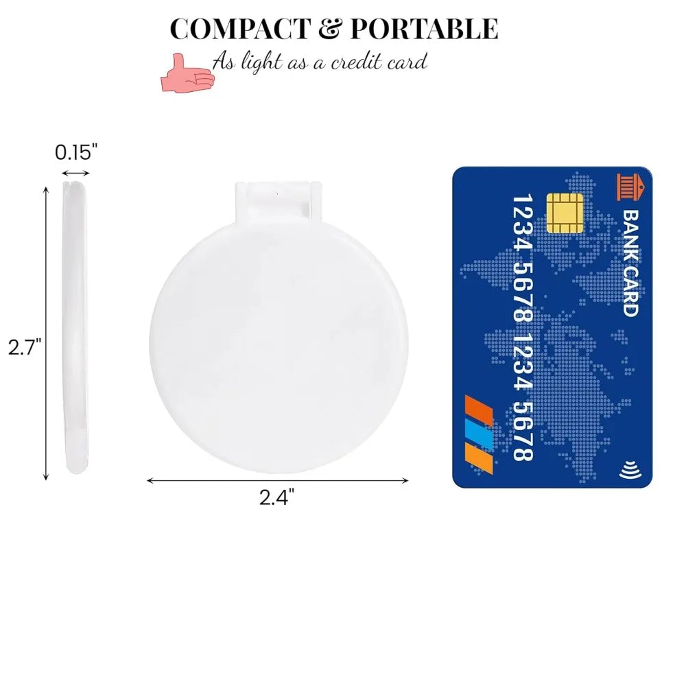 Mini Round Folding Compact Mirror - Bulk Makeup Mirrors for Purse, Travel & Daily Use for Women and Girls