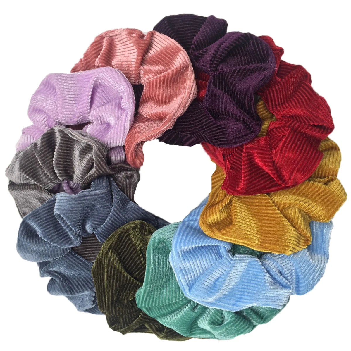 10/6/1Pcs Velvet Hair Scrunchies Set for Women – Solid Color Elastic Ponytail Hair Bands & Headband Accessories (Black Pack)