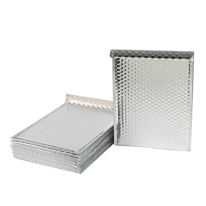 10PCS Rose Gold Metallic Bubble Mailers – Foil Padded Shipping Envelopes, Aluminized Gift Packaging Postal Bags