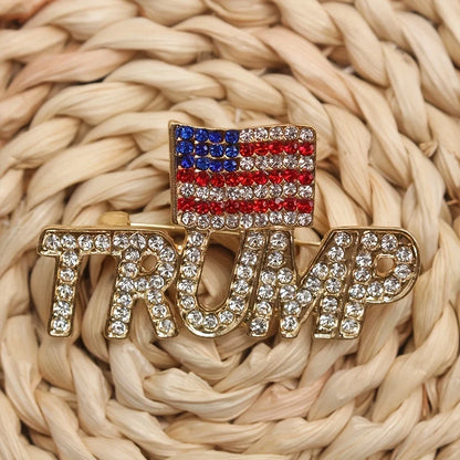 Hot Selling Trump America Flag Brooch – High-Quality Patriotic Pin Badge