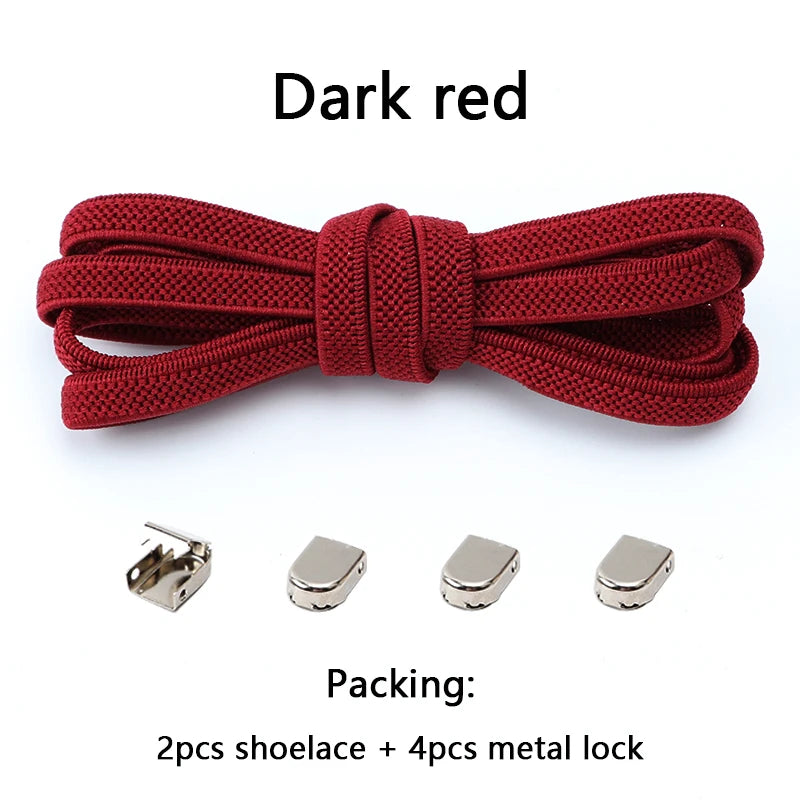 No-Tie Elastic Shoelaces – One Size Fits All Sneakers for Adults & Kids, Flat Tieless Shoestrings