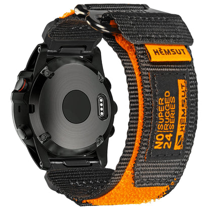 Hemsut Nylon QuickFit Watch Strap - Rugged Sporty Loop Band for Garmin Fenix, Forerunner, Instinct, Enduro & Tactix