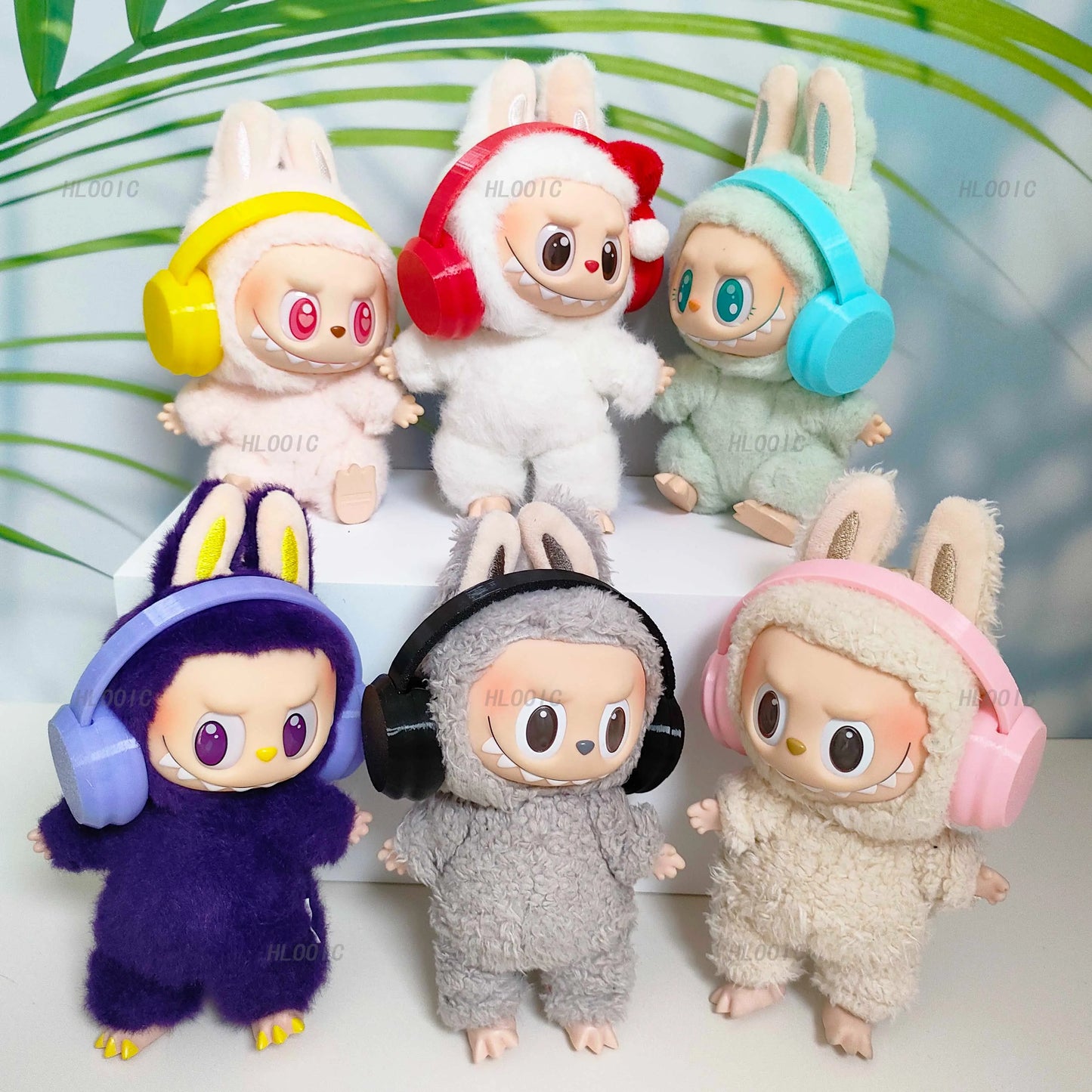 Labubu Doll Accessories — 17cm Fashion & 10cm Cotton Doll Macaron Color Earphones for Labubu Dolls