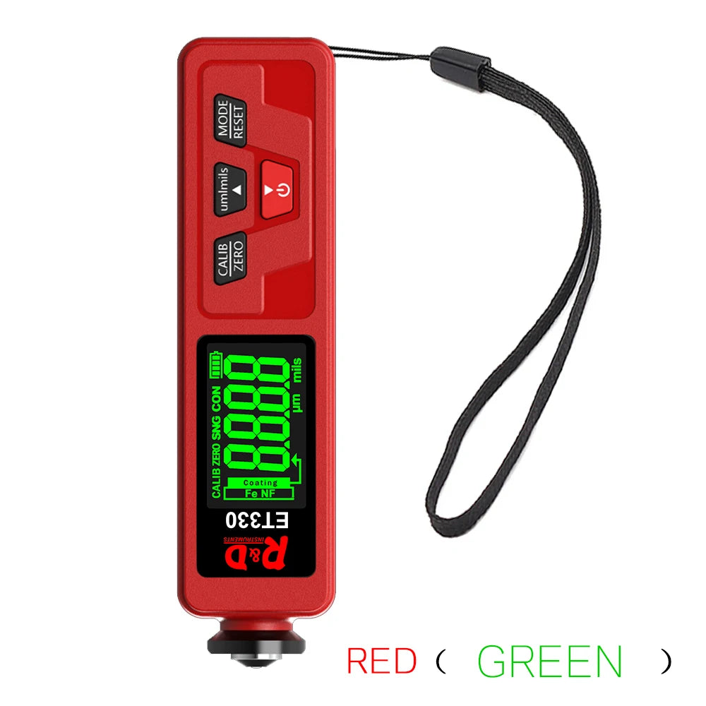 R&D ET330+Zn Car Paint Thickness Gauge - 0–1500μm Fe & NFe Coating Tester for Automotive Metal Surfaces