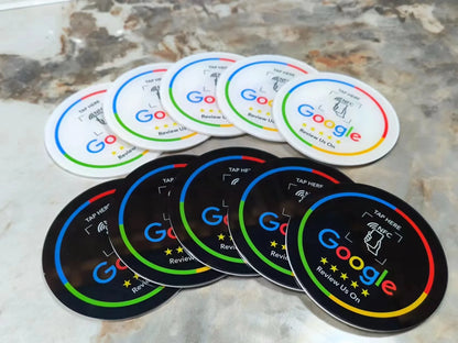 13.56MHz NFC Google Review Sticker - 10CM Programmable Acrylic NFC 215 Table Sticker