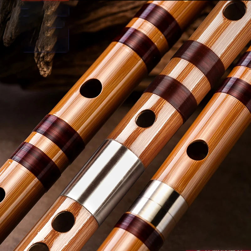 Chinese Bamboo Flute Dizi – Traditional Flute for Beginners, Key C/D/E/F/G Musical Instrument