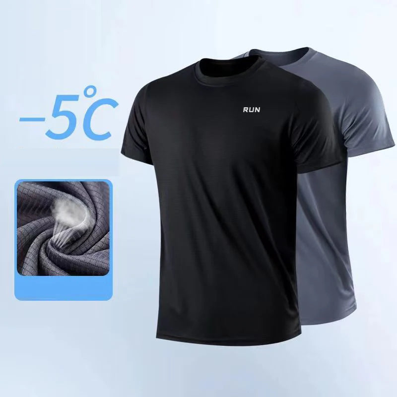 Men's Quick-Dry Sports T-Shirt - Lightweight Moisture-Wicking Short Sleeve Running & Gym Top