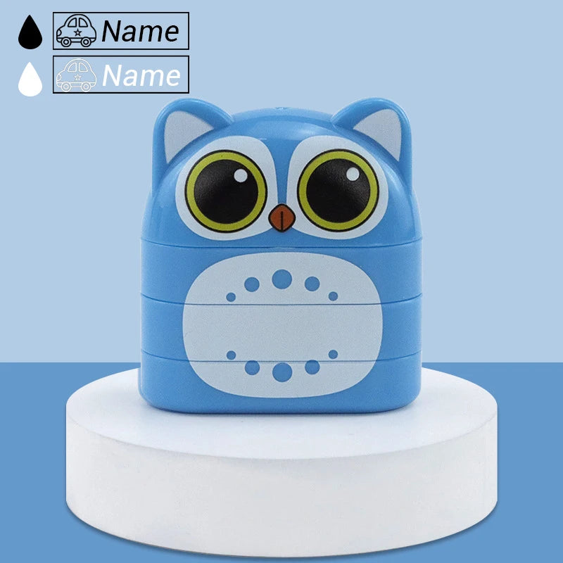 Custom Children’s Name Seal – Double-Layer Black & White Ink Stamp, Waterproof Name Sticker for School & Kindergarten