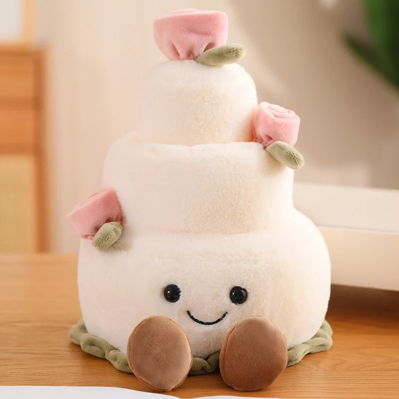 Cartoon Cake Plush Toy - Colorful Birthday Cake, Wedding Cake, Cookie, and Dessert Stuffed Doll for Cute Home Decor and Gifts