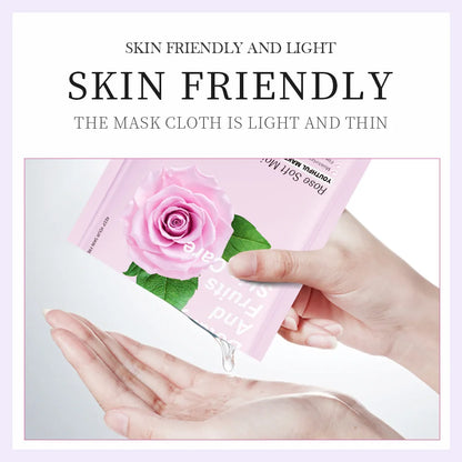 8PCS Natural Plant Facial Masks – Korean Skincare Hydrating, Moisturizing & Firming Face Care Set