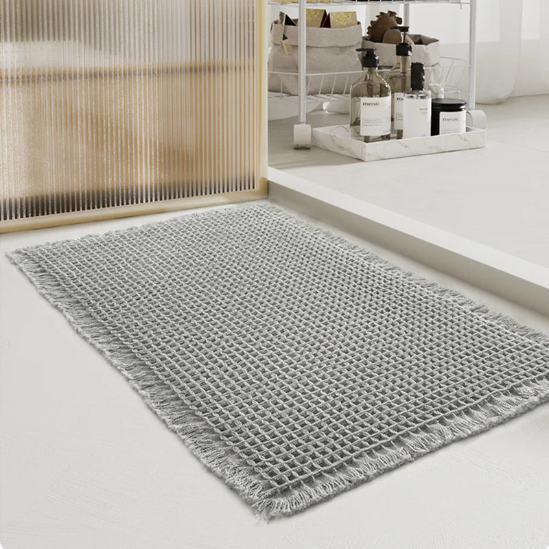Absorbent Bathroom Carpet - Non-Slip Soft Bath Mat, Machine-Washable Doormat for Toilet & Bathtub