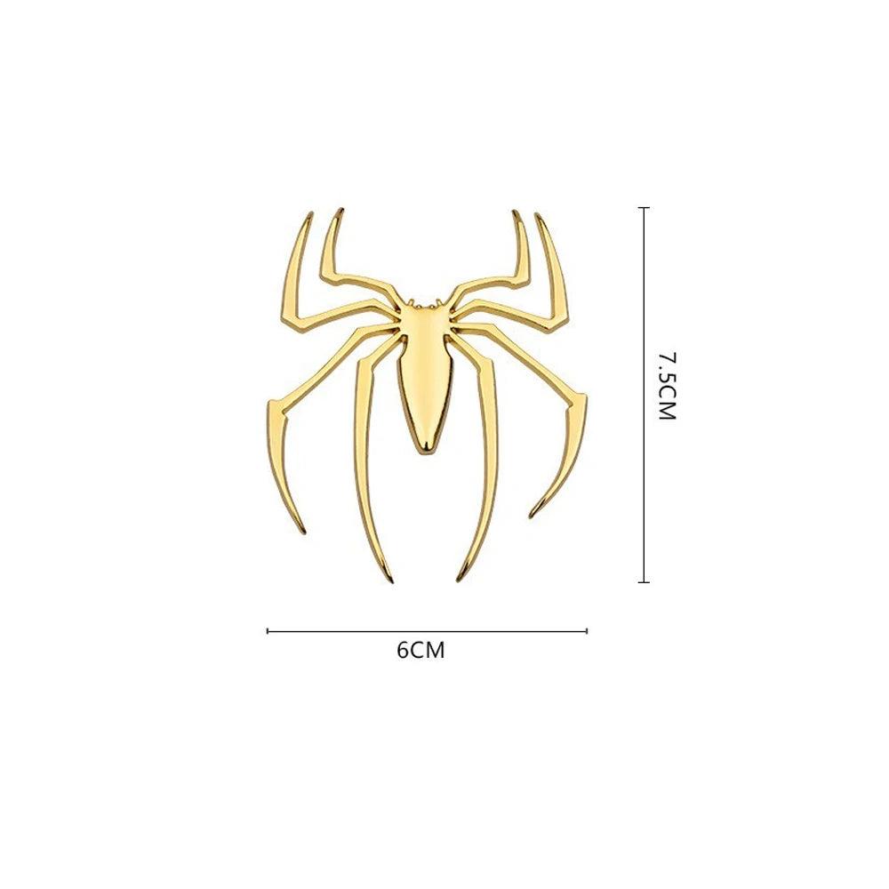 3D Metal Spider Car Sticker - Chrome Auto Emblem Badge for Exterior Styling & Vehicle Decoration