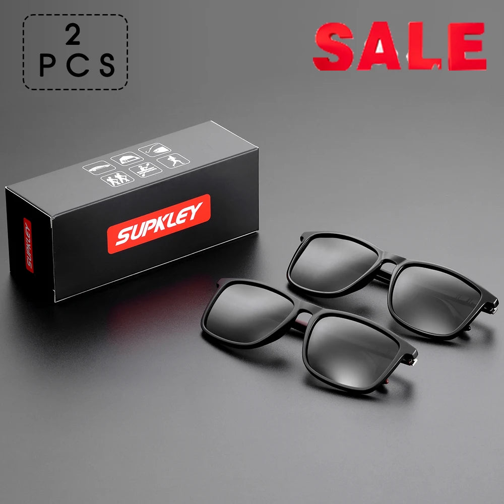 SUPKLEY Polarized Sports Sunglasses for Men – Lightweight Comfortable Square Sun Glasses with Original Case