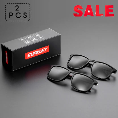SUPKLEY Polarized Sports Sunglasses for Men – Lightweight Comfortable Square Sun Glasses with Original Case