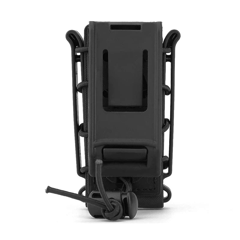 Tactical 9mm Single Magazine Pouch – MOLLE Clip, Quick Release FastMag Holder for P226, Glock 17/19, Beretta M9/PX4, Hunting Gear