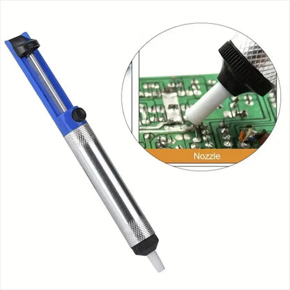 Aluminum Desoldering Pump - Blue Vacuum Solder Sucker Tool for Tin Removal and Electronics Repair