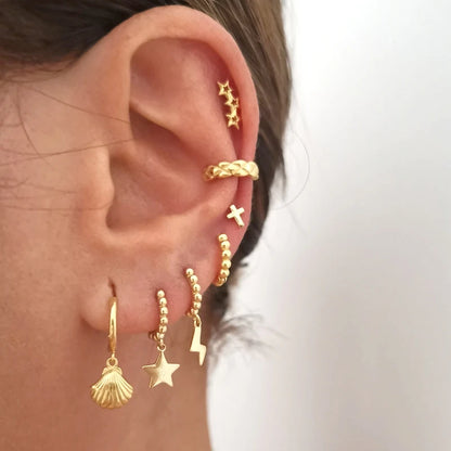 925 Sterling Silver Gold Tassel Earrings - Vintage Crystal Long Chain Hoop Jewelry for Women