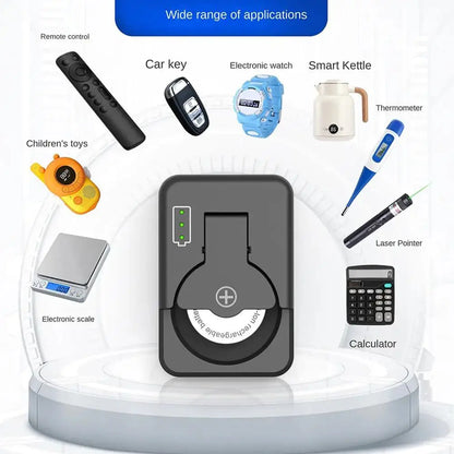 Portable Coin Cell Battery Charger - Universal Mini Charger with LED Indicator for LIR2016 LIR2025 LIR2032 LIR1025