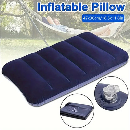 47x30cm Inflatable Camping Pillow - Folding Air Cushion Travel Pillow for Outdoor Camping, Airplanes & Back Support