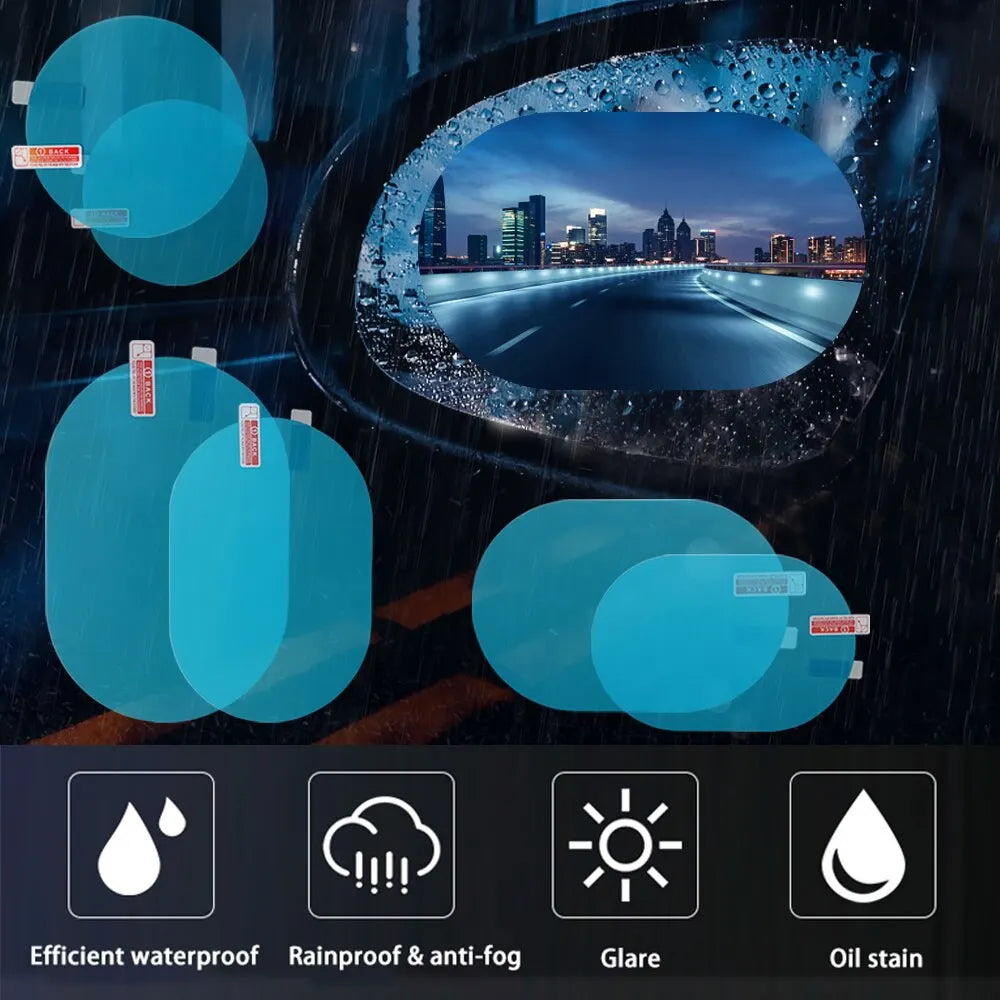 Rainproof Clear Film for Car Rearview Mirror & Side Window (2Pcs) - Anti-Fog Mirror Protection Stickers - Car Accessories