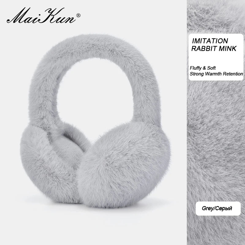 Maikun Thermal Earmuffs for Autumn & Winter - Thickened Cycling Ear Bags Imitation Rabbit Marten Ear Warmers